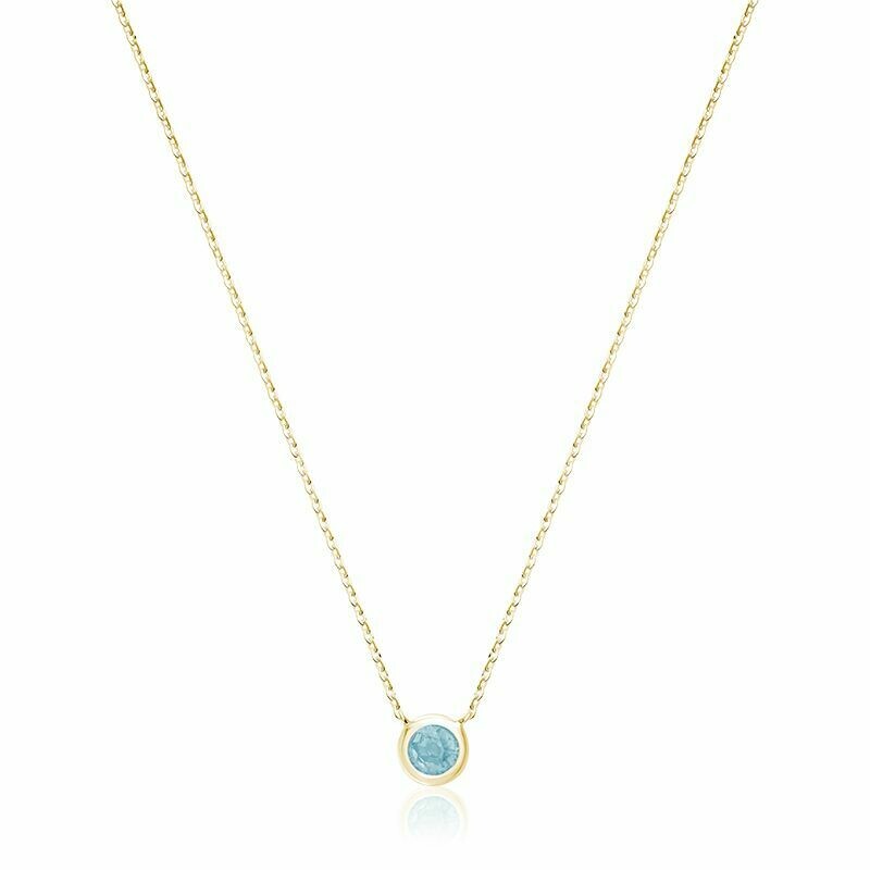 Gold aquamarine necklaces clearance