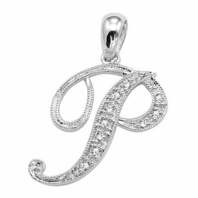 SCRIPT P 10K 0.04CTDI White Gold SCRIPT P 10K 0.04CTDI White Gold