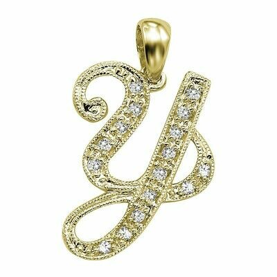 SCRIPT Y 10K 0.07CTDI Yellow Gold SCRIPT Y 10K 0.07CTDI Yellow Gold