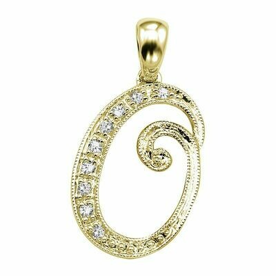 SCRIPT O 10K 0.04CTDI Yellow Gold SCRIPT O 10K 0.04CTDI Yellow Gold