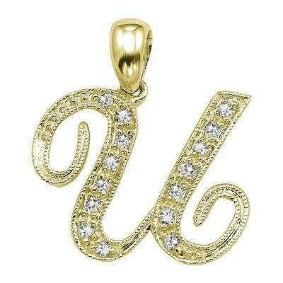 SCRIPT U 10K 0.06CTDI Yellow Gold SCRIPT U 10K 0.06CTDI Yellow Gold