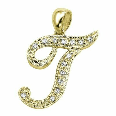 SCRIPT T 10K 0.06CTDI Yellow Gold SCRIPT T 10K 0.06CTDI Yellow Gold