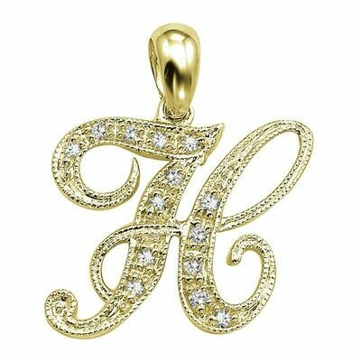 SCRIPT H 10K 0.06CTDI Yellow Gold SCRIPT H 10K 0.06CTDI Yellow Gold