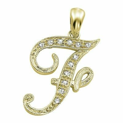 SCRIPT F 10K 0.05CTDI Yellow Gold SCRIPT F 10K 0.05CTDI Yellow Gold