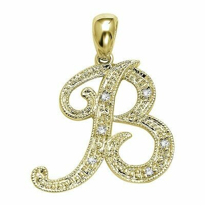 SCRIPT B 10K 0.02CTDI Yellow Gold SCRIPT B 10K 0.02CTDI Yellow Gold
