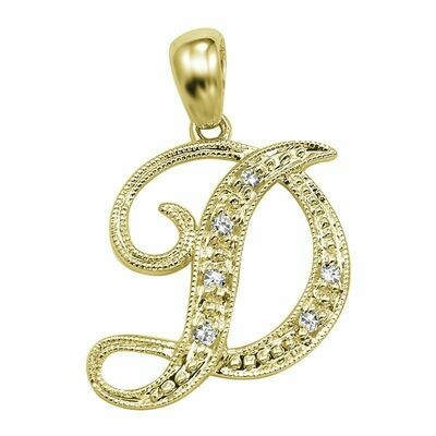 SCRIPT D 10K 0.02CTDI Yellow Gold SCRIPT D 10K 0.02CTDI Yellow Gold