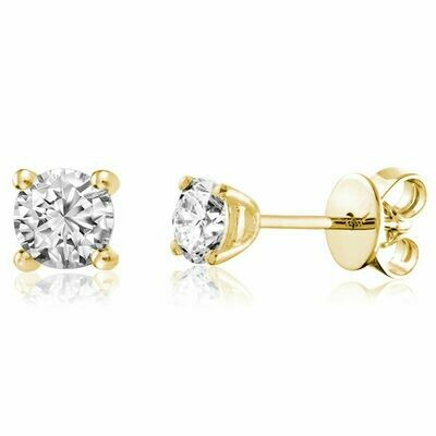 Solitaire Diamond Stud Earrings 0.60CTDI Yellow Gold Solitaire Diamond Stud Earrings 0.60CTDI Yellow Gold