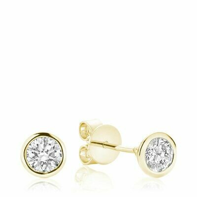 Bezel & Diamond Stud Earrings 0.75CTDI Yellow Gold Bezel & Diamond Stud Earrings 0.75CTDI Yellow Gold