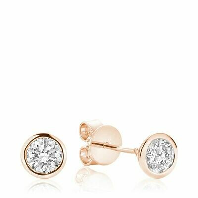 Bezel & Diamond Stud Earrings 0.35CTDI Rose Gold Bezel & Diamond Stud Earrings 0.35CTDI Rose Gold