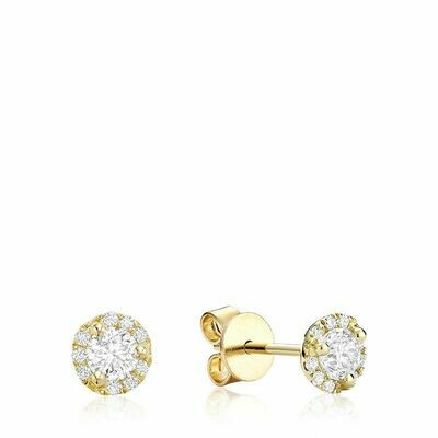 Martini Cup Diamond Halo Stud Earrings 0.35CTDI Yellow Gold Martini Cup Diamond Halo Stud Earrings 0.35CTDI Yellow Gold