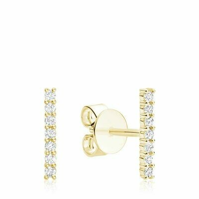 Diamond Bar Stud Earrings Yellow Gold Diamond Bar Stud Earrings Yellow Gold