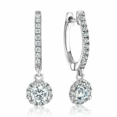 Dangled Martini Mount Diamond Earrings 0.75CTDI White Gold Dangled Martini Mount Diamond Earrings 0.75CTDI White Gold