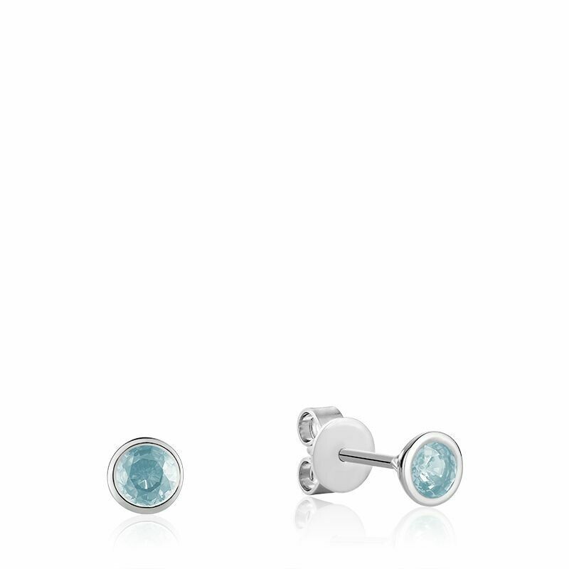 Bezel Set Aquamarine Stud Earrings White Gold Bezel Set Aquamarine Stud Earrings White Gold