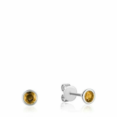 Bezel Set Citrine Stud Earrings White Gold Bezel Set Citrine Stud Earrings White Gold