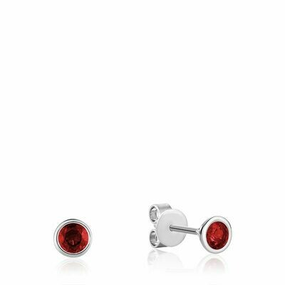 Bezel Set Ruby Stud Earrings White Gold Bezel Set Ruby Stud Earrings White Gold