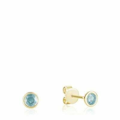 Bezel Set Aquamarine Stud Earrings Yellow Gold Bezel Set Aquamarine Stud Earrings Yellow Gold