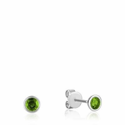 Bezel Set Peridot Stud Earrings White Gold Bezel Set Peridot Stud Earrings White Gold