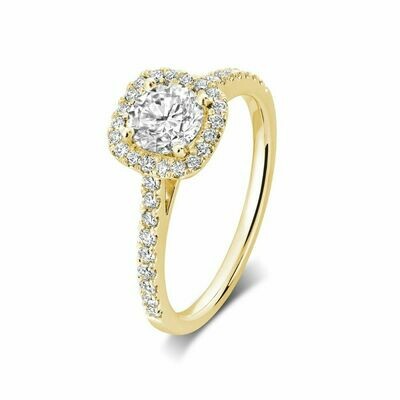 Cushion Mount Diamond Engagement Ring 0.50CTDI Yellow Gold Cushion Mount Diamond Engagement Ring 0.50CTDI Yellow Gold
