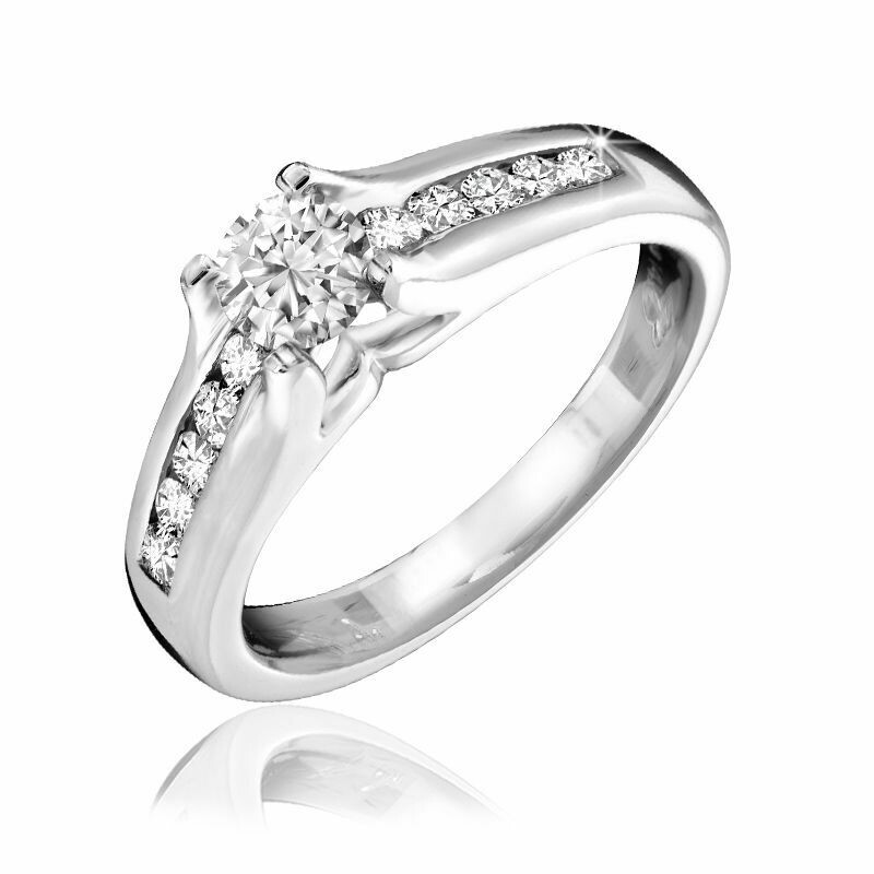 Channel Set Diamond Ring 14KT White Gold 0.35 carat - 1.25 CT TDW