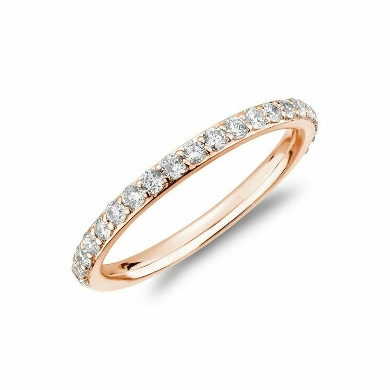 Semi Eternity Diamond Matching Band Rose Gold