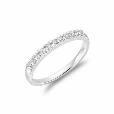 Diamond Claw Set Semi Eternity Band 14KT White Gold 0.15 carat TDW - 0.50 CT TDW Diamond Claw Set Semi Eternity Band 14KT White Gold 0.15 carat TDW - 0.50 CT TDW