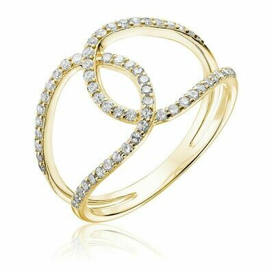 Open Link Diamond Fashion Ring Yellow Gold Open Link Diamond Fashion Ring Yellow Gold
