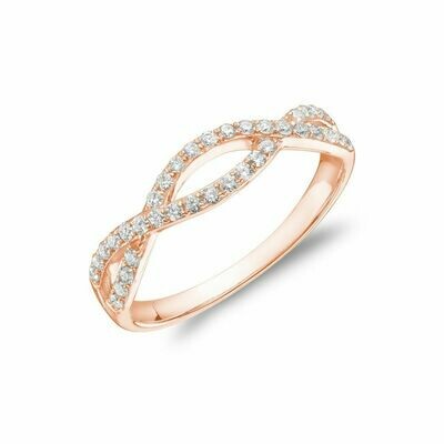 Diamond Pave Infinity Style Band 14KT Rose Gold 0.30CTDI Diamond Pave Infinity Style Band 14KT Rose Gold 0.30CTDI
