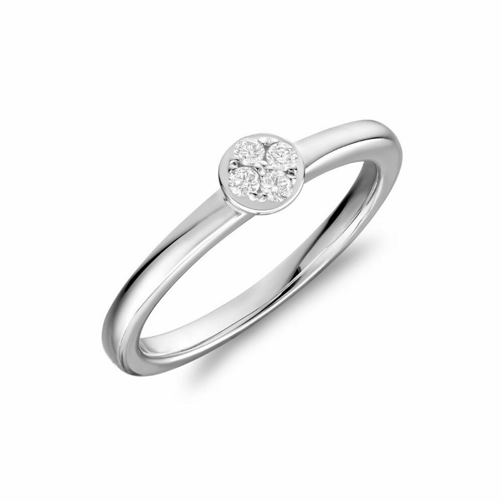 Diamond Cluster Ring 14KT White Gold 0.10TDI