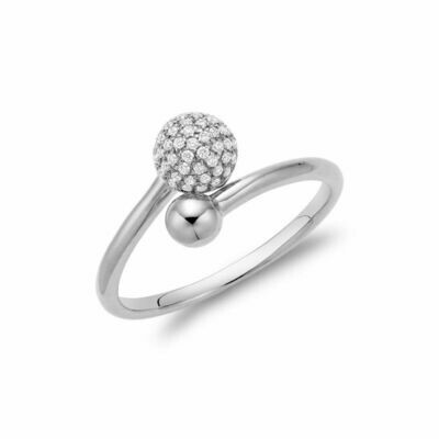 Diamond Pave Crossover Ring White Gold Diamond Pave Crossover Ring White Gold