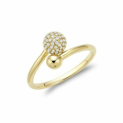 Diamond Pave Crossover Ring Yellow Gold Diamond Pave Crossover Ring Yellow Gold