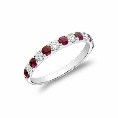 Pavé Ruby & Diamond Ring White Gold Pavé Ruby & Diamond Ring White Gold