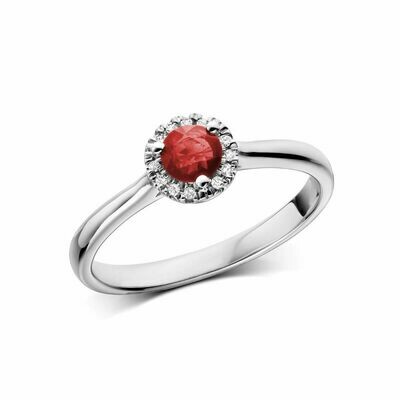 Ruby & Diamond Halo Ring White Gold Ruby & Diamond Halo Ring White Gold