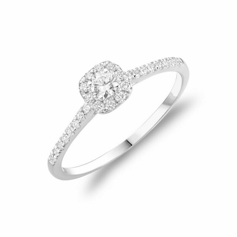 Cushion Diamond Halo Engagement Ring White Gold Cushion Diamond Halo Engagement Ring White Gold
