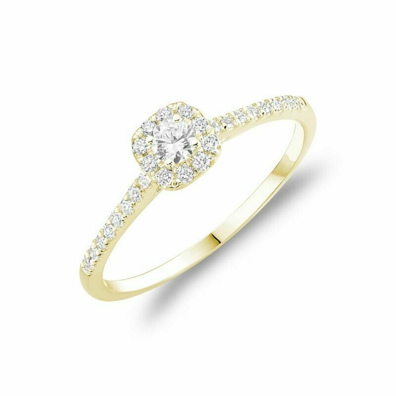 Cushion Diamond Halo Engagement Ring Yellow Gold Cushion Diamond Halo Engagement Ring Yellow Gold