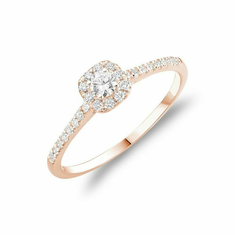 Cushion Diamond Halo Engagement Ring Rose Gold Cushion Diamond Halo Engagement Ring Rose Gold