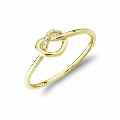 Diamond Love Knot Ring 10KT Yellow Gold 0.02CTDI Diamond Love Knot Ring 10KT Yellow Gold 0.02CTDI