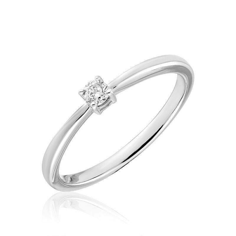 Diamond Solitaire Ring 10KT White Gold 0.10 carat - 0.15 CT