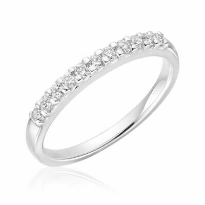 Diamond Claw Set Semi Eternity Band 10KT White Gold 0.15CTDI Diamond Claw Set Semi Eternity Band 10KT White Gold 0.15CTDI