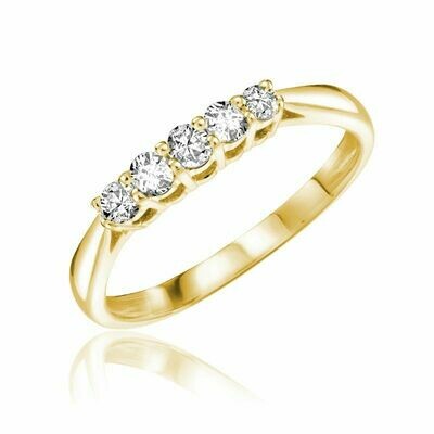 Five Stone Solitaire Diamond Ring Yellow Gold Five Stone Solitaire Diamond Ring Yellow Gold