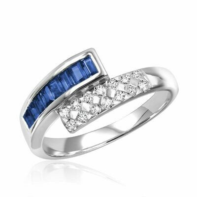 Bypass Blue Sapphire & Diamond Ring Bypass Blue Sapphire & Diamond Ring