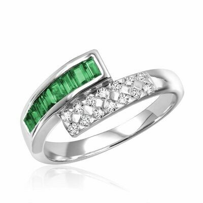 Bypass Emerald & Diamond Ring Bypass Emerald & Diamond Ring