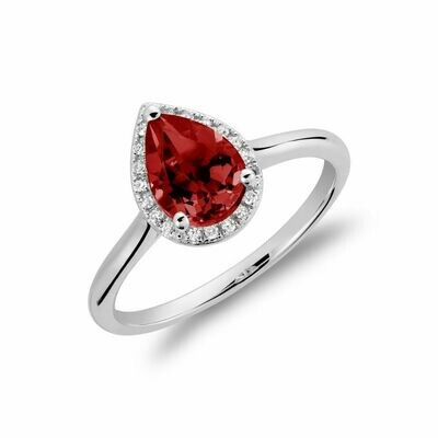 Created Ruby & Diamond Pear Shape Ring Created Ruby & Diamond Pear Shape Ring