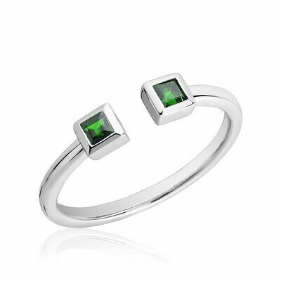 Split Open Shank Emerald Ring White Gold Split Open Shank Emerald Ring White Gold