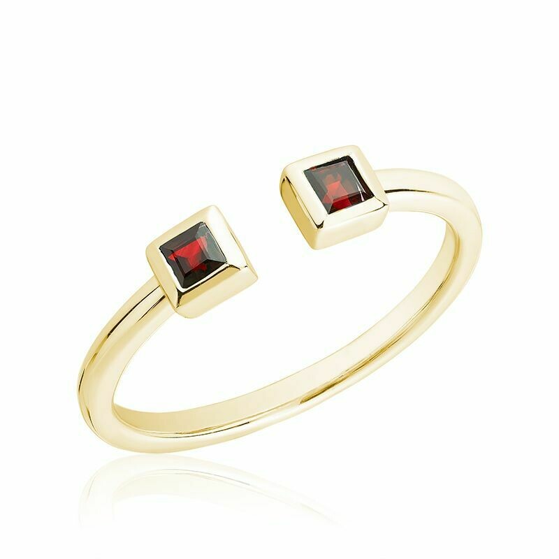 Split Open Shank Ruby Ring Yellow Gold