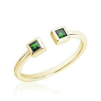 Split Open Shank Emerald Yellow Gold Split Open Shank Emerald Yellow Gold