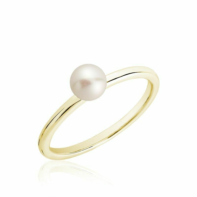 Cultured Freshwater Pearl Ring Yellow Gold