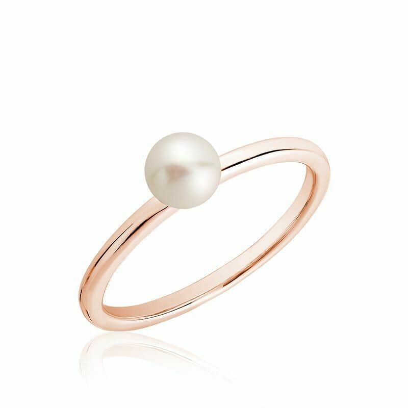 Cultured Freshwater Pearl Ring Rose Gold Cultured Freshwater Pearl Ring Rose Gold
