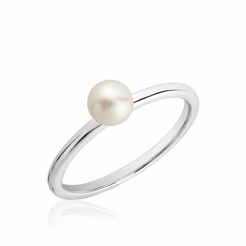 Cultured Freshwater Pearl Ring White Gold Cultured Freshwater Pearl Ring White Gold