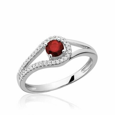 Split Shank Ruby &amp; Diamond Ring White Gold