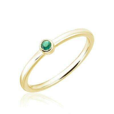 Emerald Stackable Ring Yellow Gold Emerald Stackable Ring Yellow Gold